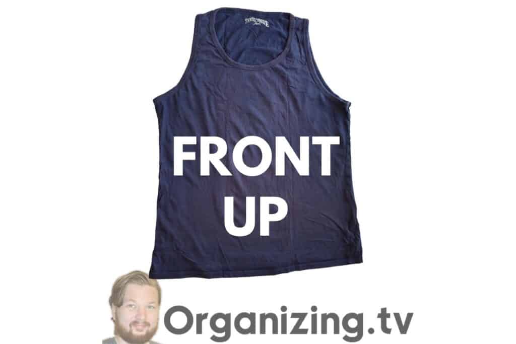 front up t-shirt laying flat