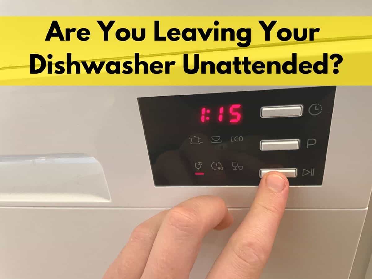a man stopping a dishwasher with the text 