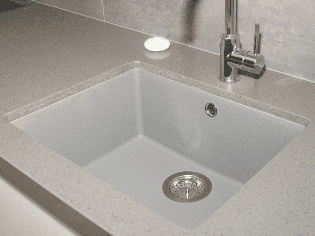 An undermounted sink