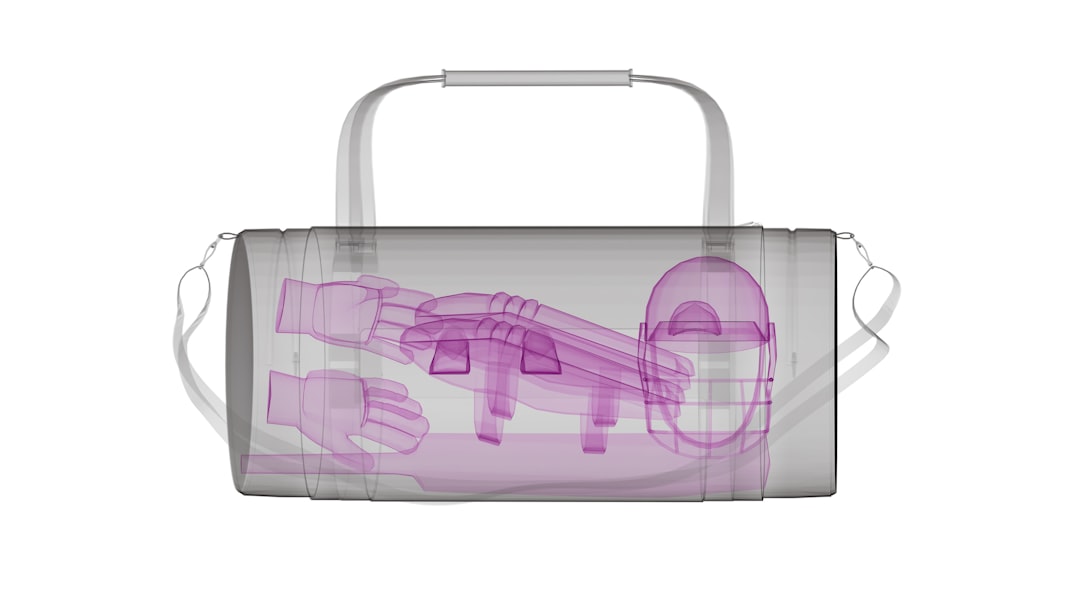 X-ray view showing contents of a bag being screened at airport security