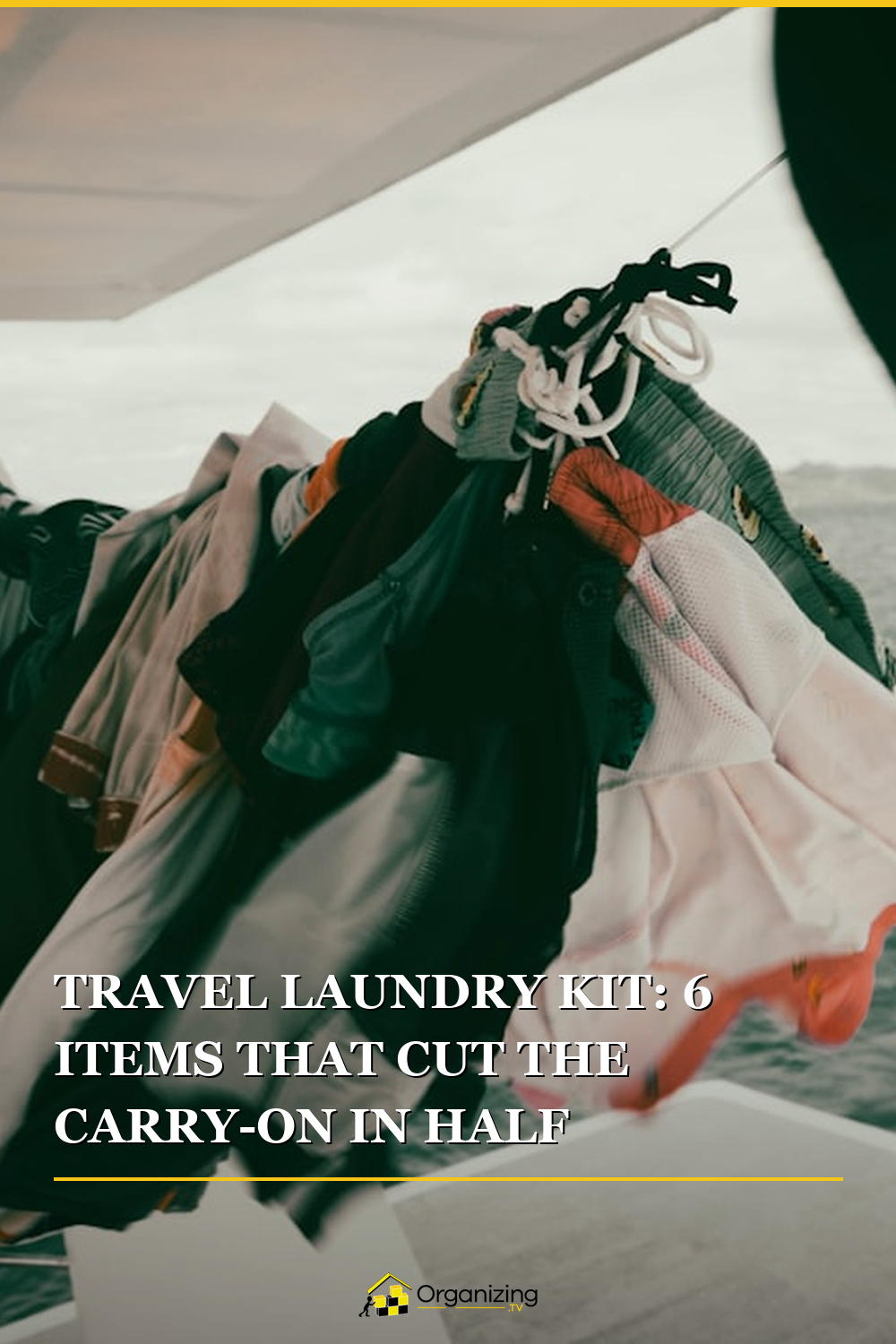 Pinterest pin for Travel Laundry Kit: 6 Items That Cut the Carry-On in Half